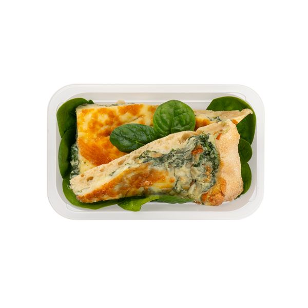 Vegetariánský slaný koláč s bešamelem a špenátem